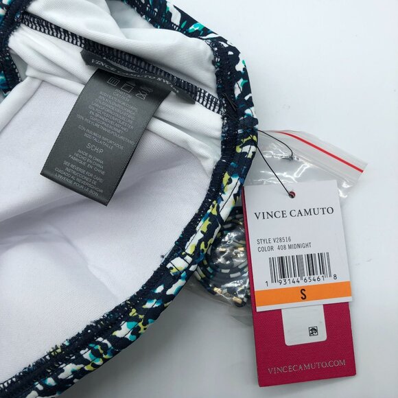 Vince Camuto Removable Strap Halter Blue Green Animal Print Tankini Top S - Picture 5 of 5